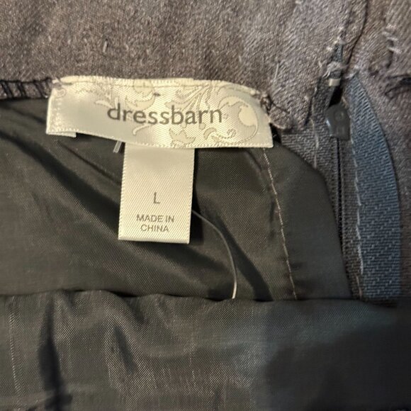 Dressbarn Womens L Gray Knee-Length Skirt With Pleats & Back Zip - Picture 4 of 10